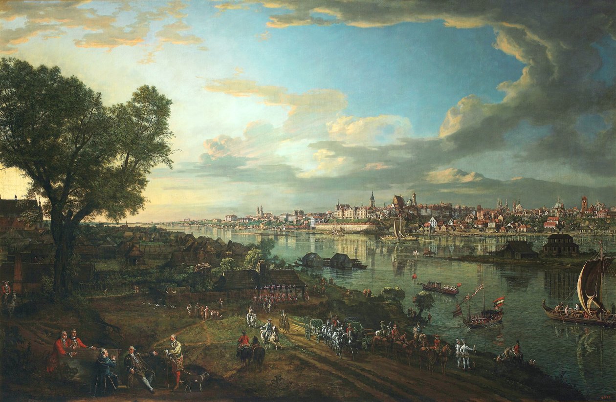 Pohled na Varšavu z Prahy od Bernardo Bellotto