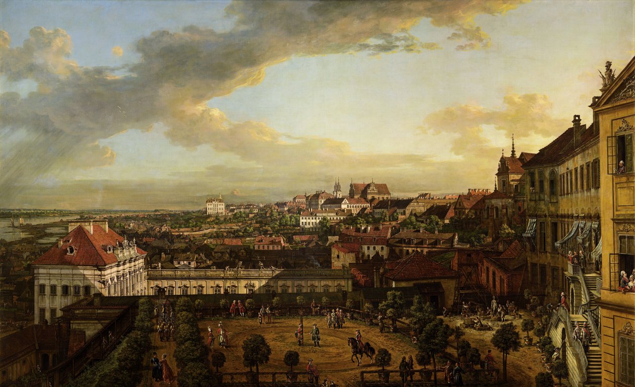 Pohled na Varšavu z terasy královského hradu od Bernardo Bellotto