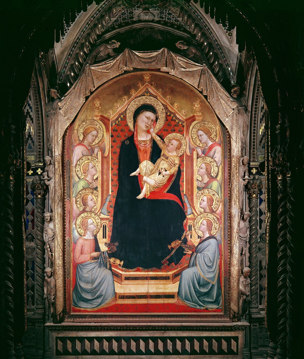 Madona a dítě s anděly, 1347 (tempera a zlatý list na panelu) od Bernardo Daddi