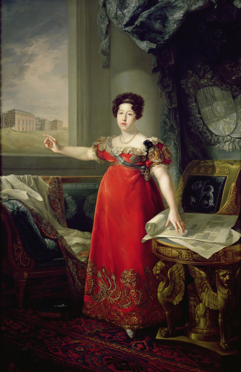 Královna Dona Maria Isabel de Braganza, 1829 od Bernardo Lopez y Piquer