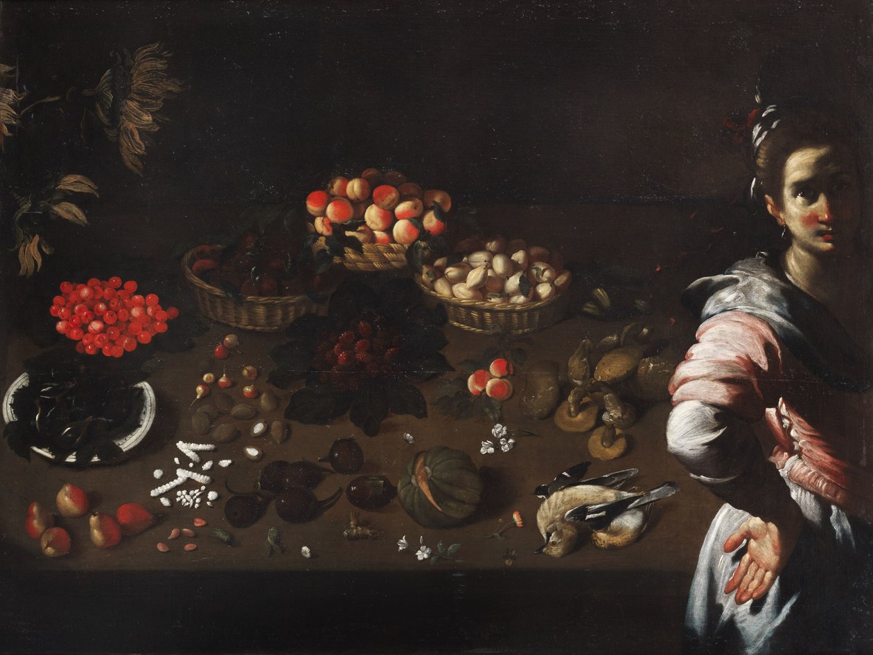 Zátiší se služkou od Bernardo Strozzi