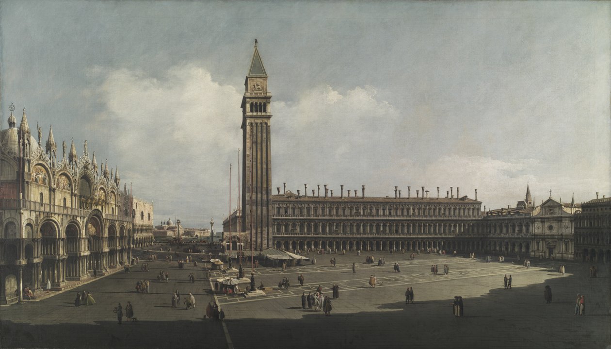 Piazza San Marco, Benátky, cca 1740 (olej na plátně) od Bernardo (attr. to) Bellotto