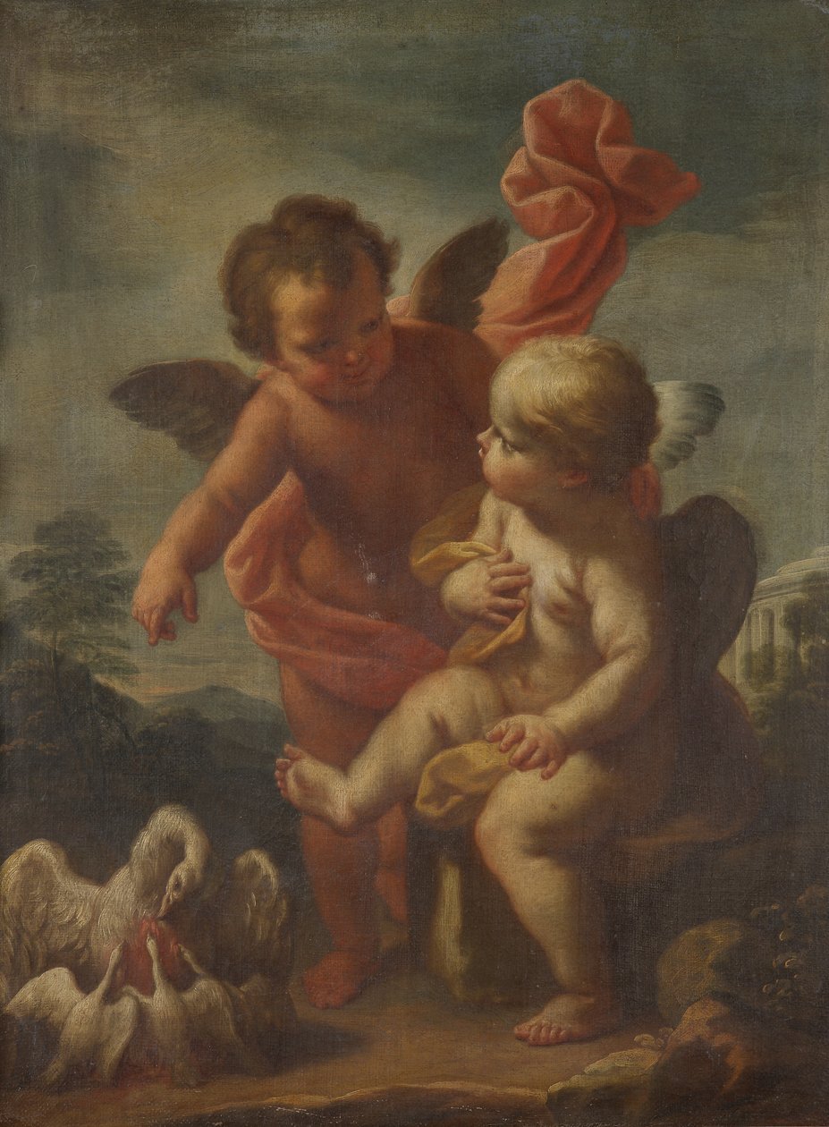 Amorové s husami od Bernardo Arniconi