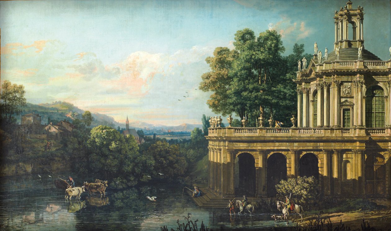 Architektonický rozmar s palácem od Bernardo Bellotto