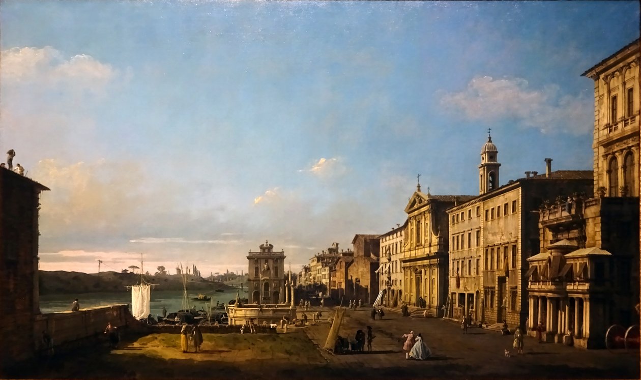 Bernardo Bellotto - Ansicht der Via di Ripetta in Rom, 1742-1744 od Bernardo Bellotto