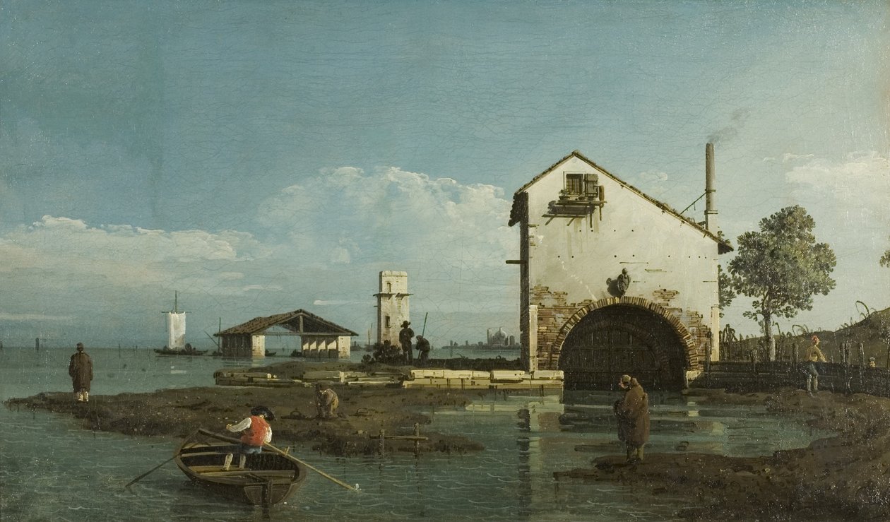 Capriccio, The Lagoon, cca 1743 (olej na plátně) od Bernardo Bellotto