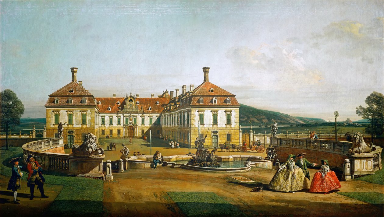 Císařský palác potěšení Schloßhof, strana nádvoří od Bernardo Bellotto