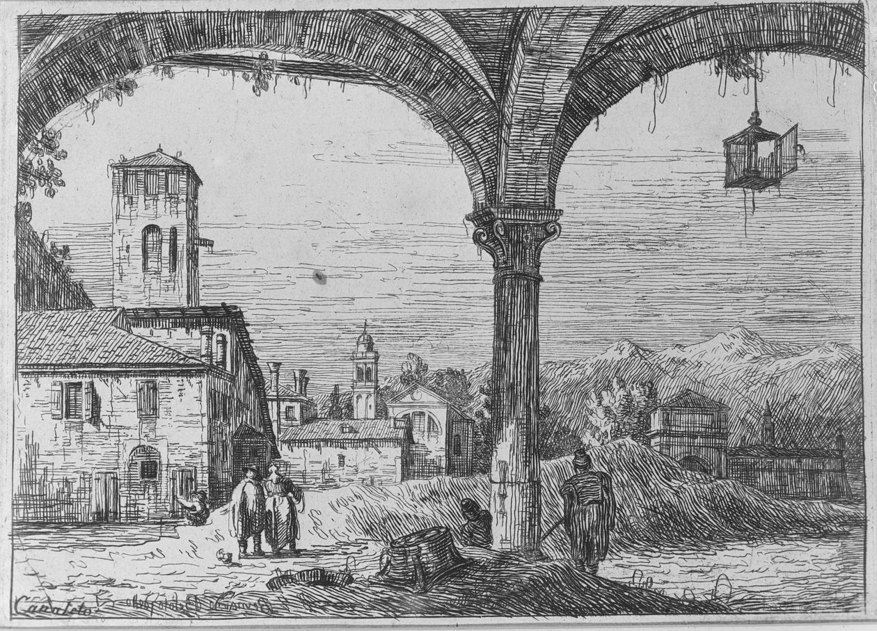 Krajina - Pohled na Padovu z opevnění od Bernardo Bellotto