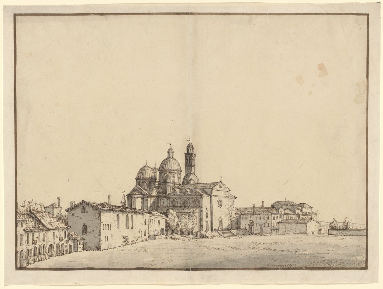 Svatá Justina a Prato della Valle v Padově od Bernardo Bellotto