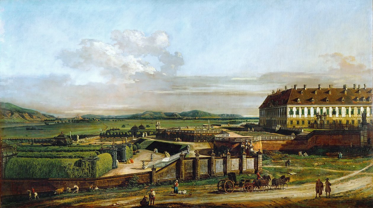 Zámek Schlosshof při pohledu od severu od Bernardo Bellotto