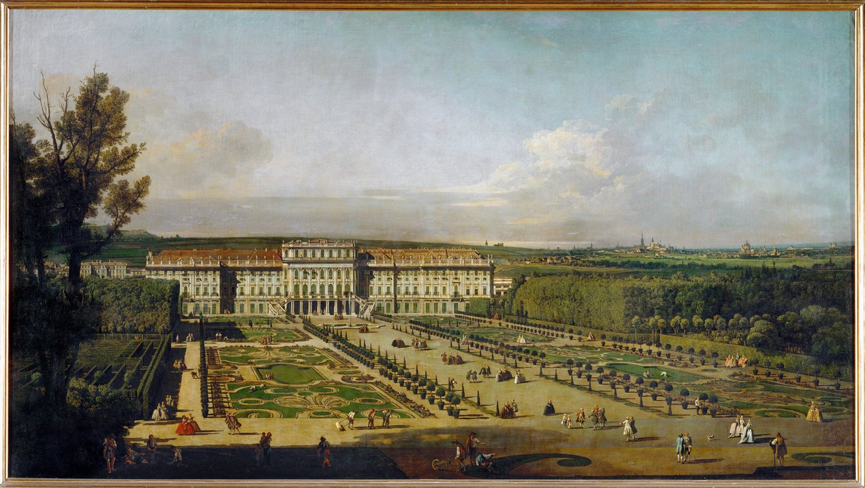 Zámek Schoenbrunn ve Vídni, Rakousko, pohled ze zahrad... (olej na plátně) od Bernardo Bellotto
