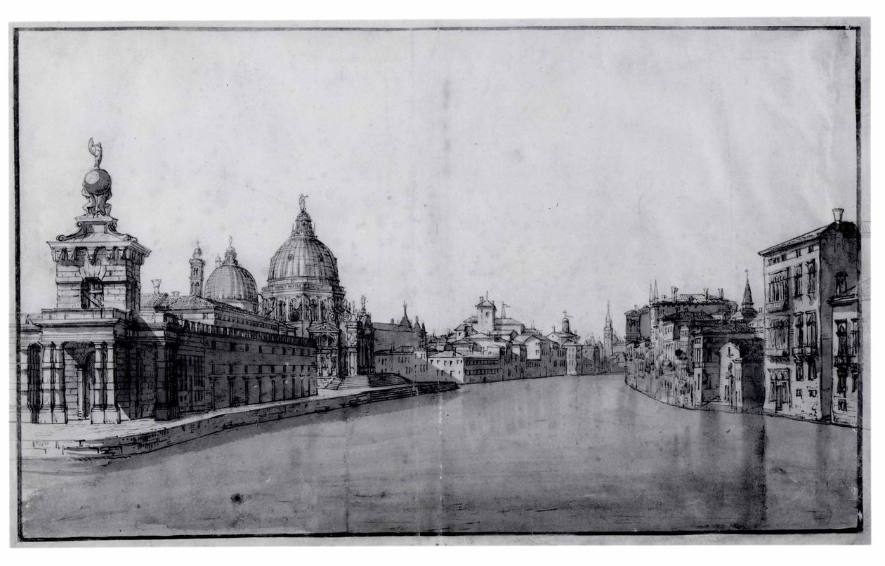 Vjezd do Canal Grande s Dogana da Mar a Santa Maria della Salute vlevo od Bernardo Bellotto