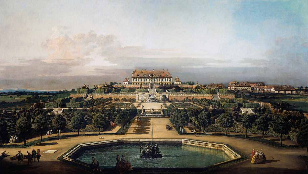 Císařský zámek Schlosshof, strana do zahrady od Bernardo Bellotto