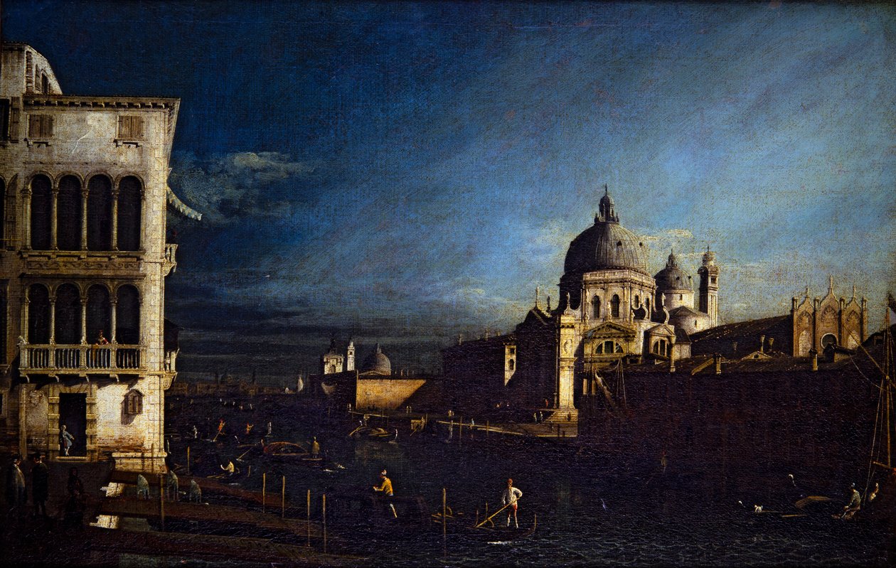 Dva benátské pohledy, Canal Grande a Molo při pohledu na západ (na plátně) od Bernardo Bellotto