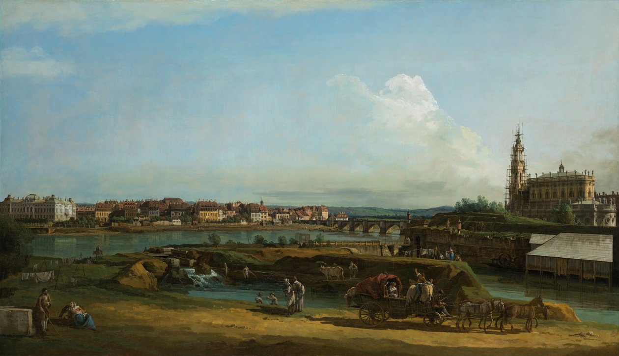 Pohled na Drážďany s Hofkirche vpravo, 1748 od Bernardo Bellotto