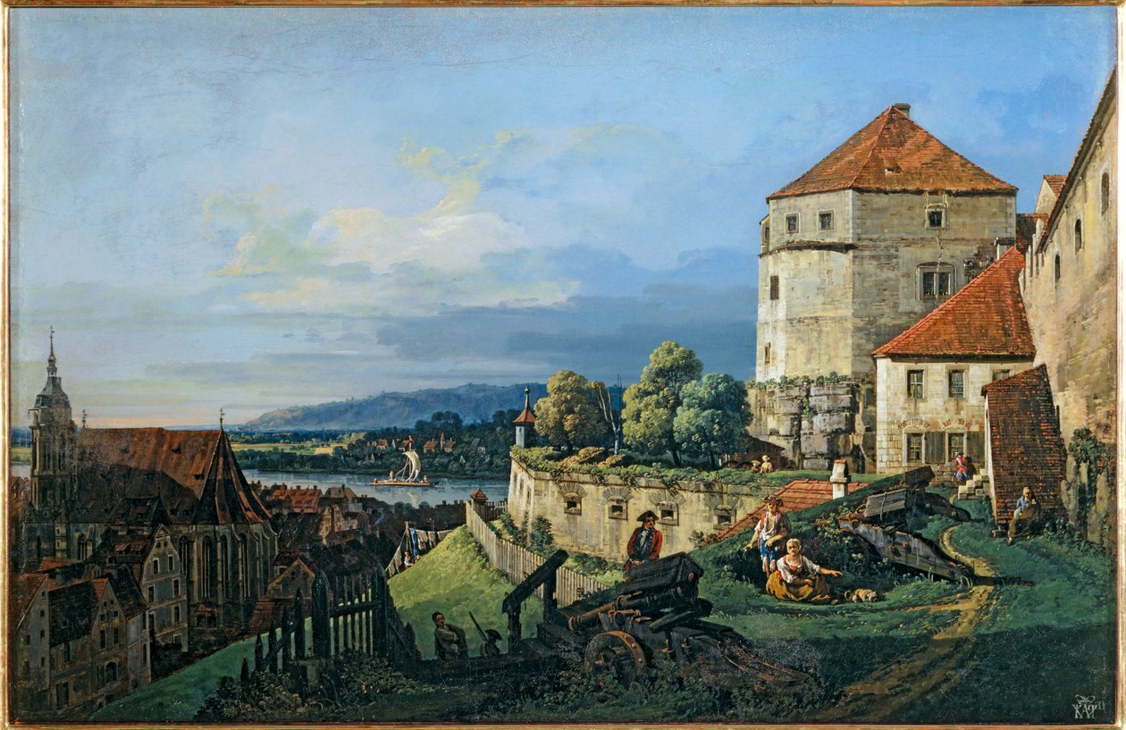 Pohled na Pirnu z hradu Sonnenstein ... od Bernardo Bellotto