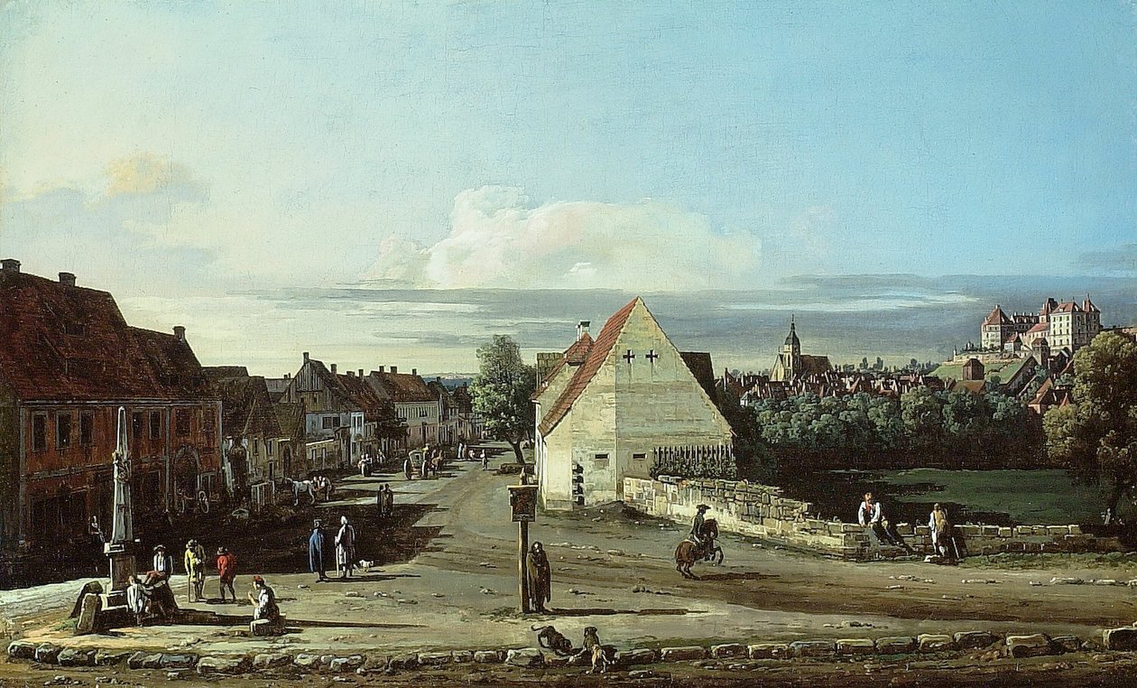 Pohled na Pirnu s pevností Sonnenstein od Bernardo Bellotto
