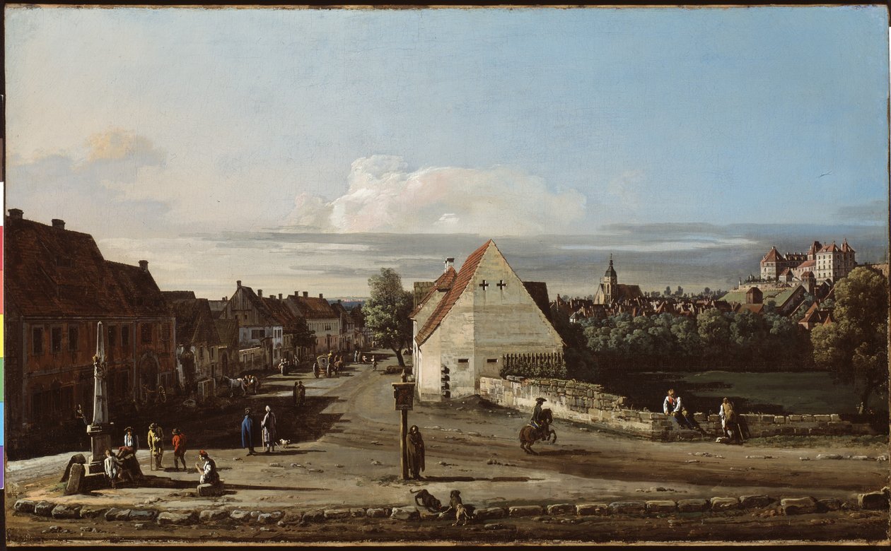Pohled na Pirnu s pevností Sonnenstein, 1755-65 od Bernardo Bellotto
