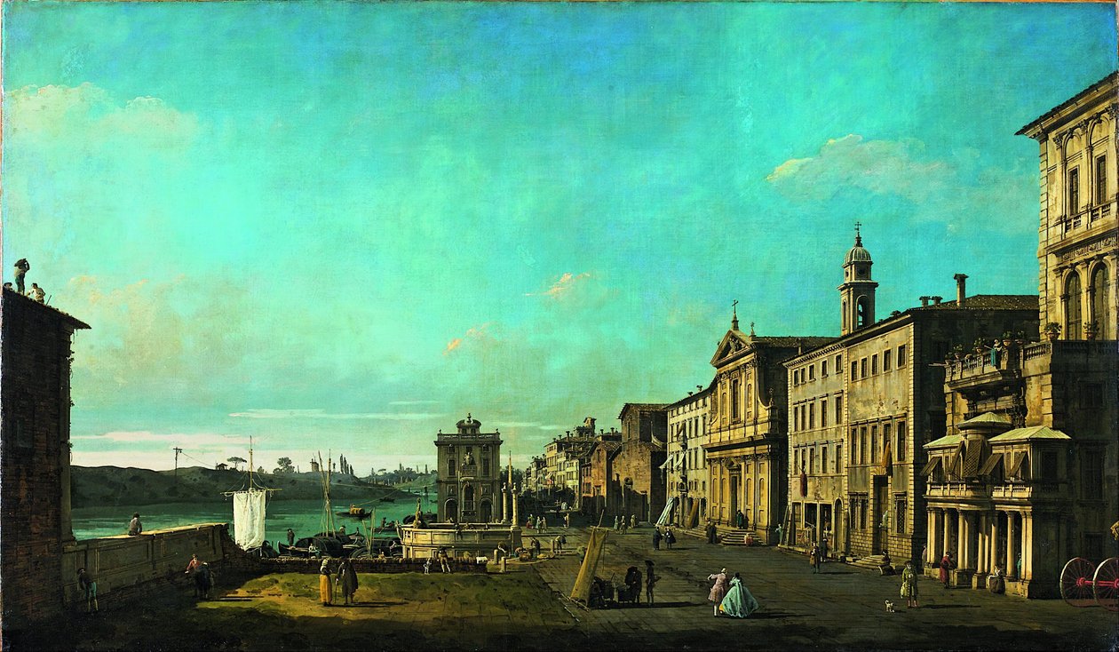 Pohled na Via di Ripetta v Římě od Bernardo Bellotto