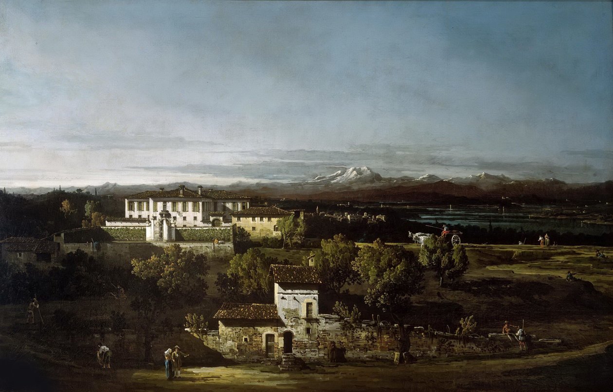 Pohled na Villa Perabò, později Melzi, v Gazzada, 1744. od Bernardo Bellotto