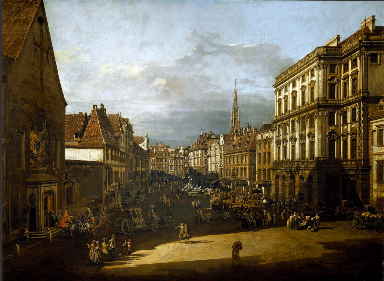 Pohled na trh mouky ve Vídni Obraz Bernarda Bellotta (1720-1780) 1760 Ne. 116x155 cm Vídeň, Kunsthistorisches Museum od Bernardo Bellotto