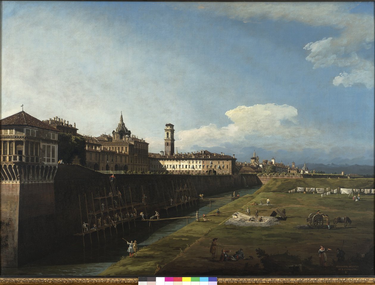 Pohled na Turín ze strany Královské zahrady, 1745 od Bernardo Bellotto