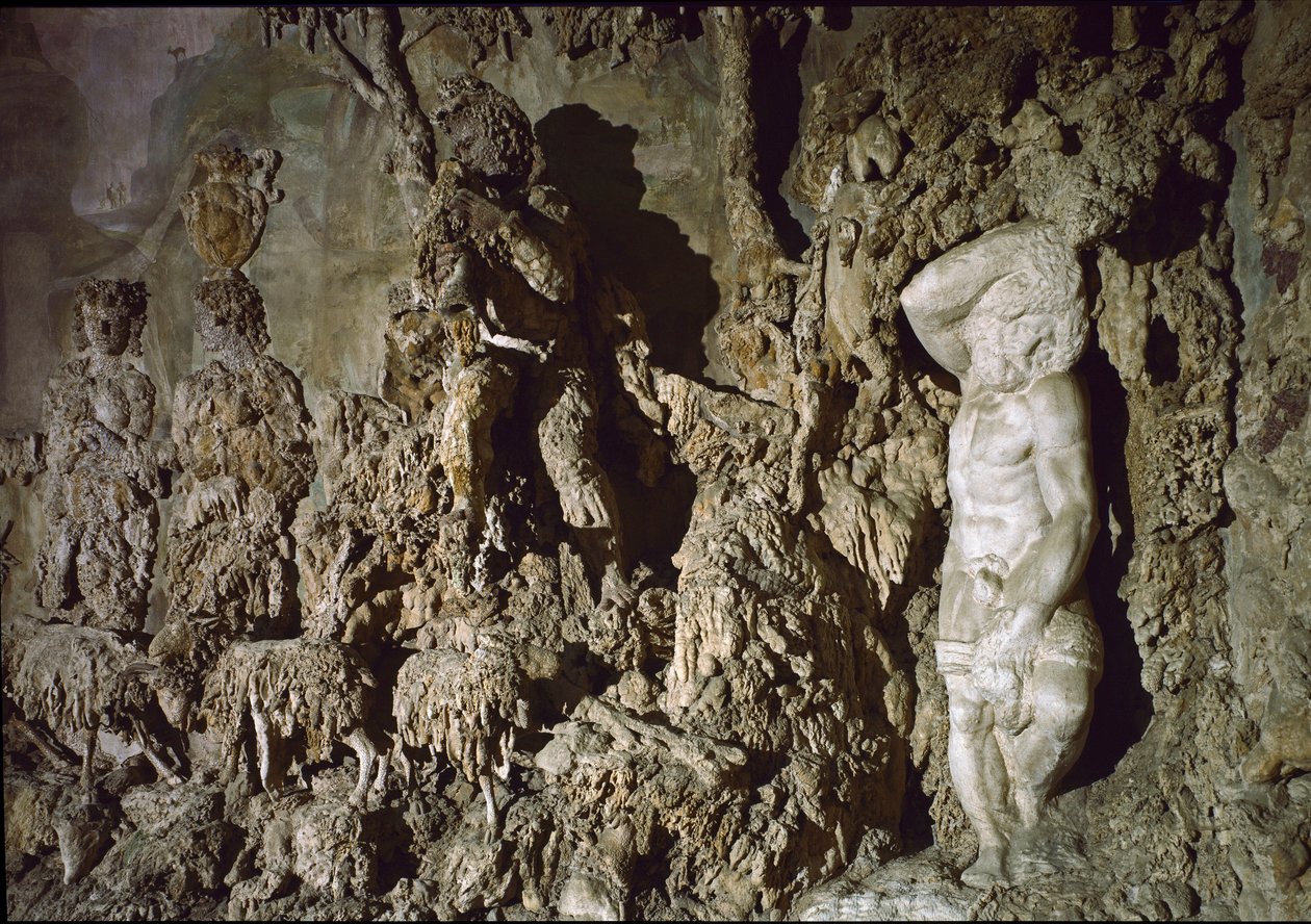 Vnitřní pohled na jeskyni Boboli. Detail. 1583-1588 od Bernardo Buontalenti