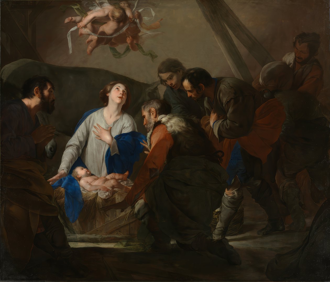 Bernardo Cavallino / Klanění pastýřů, kolem roku 1650 od Bernardo Cavallino