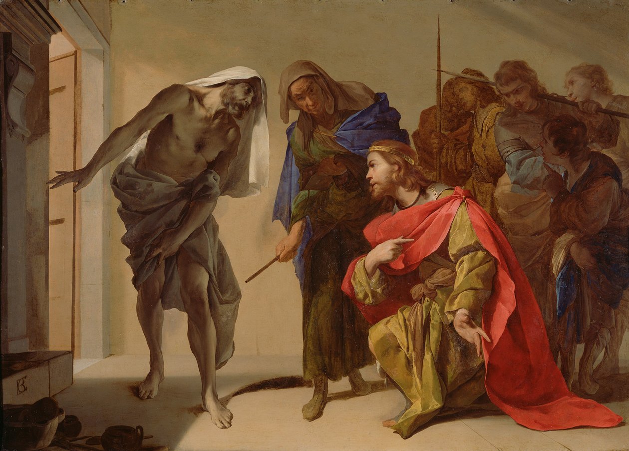 Stín Samuela vyvolaný Saulem, c. 1655 od Bernardo Cavallino