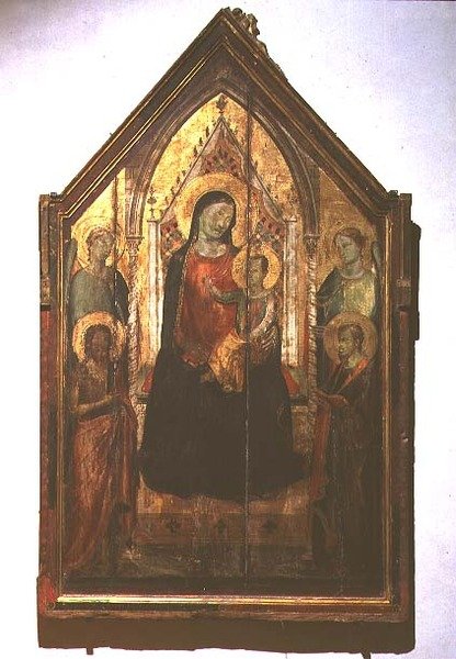 Madonna a dítě na trůnu se svatými (tempera na panelu) od Bernardo Daddi