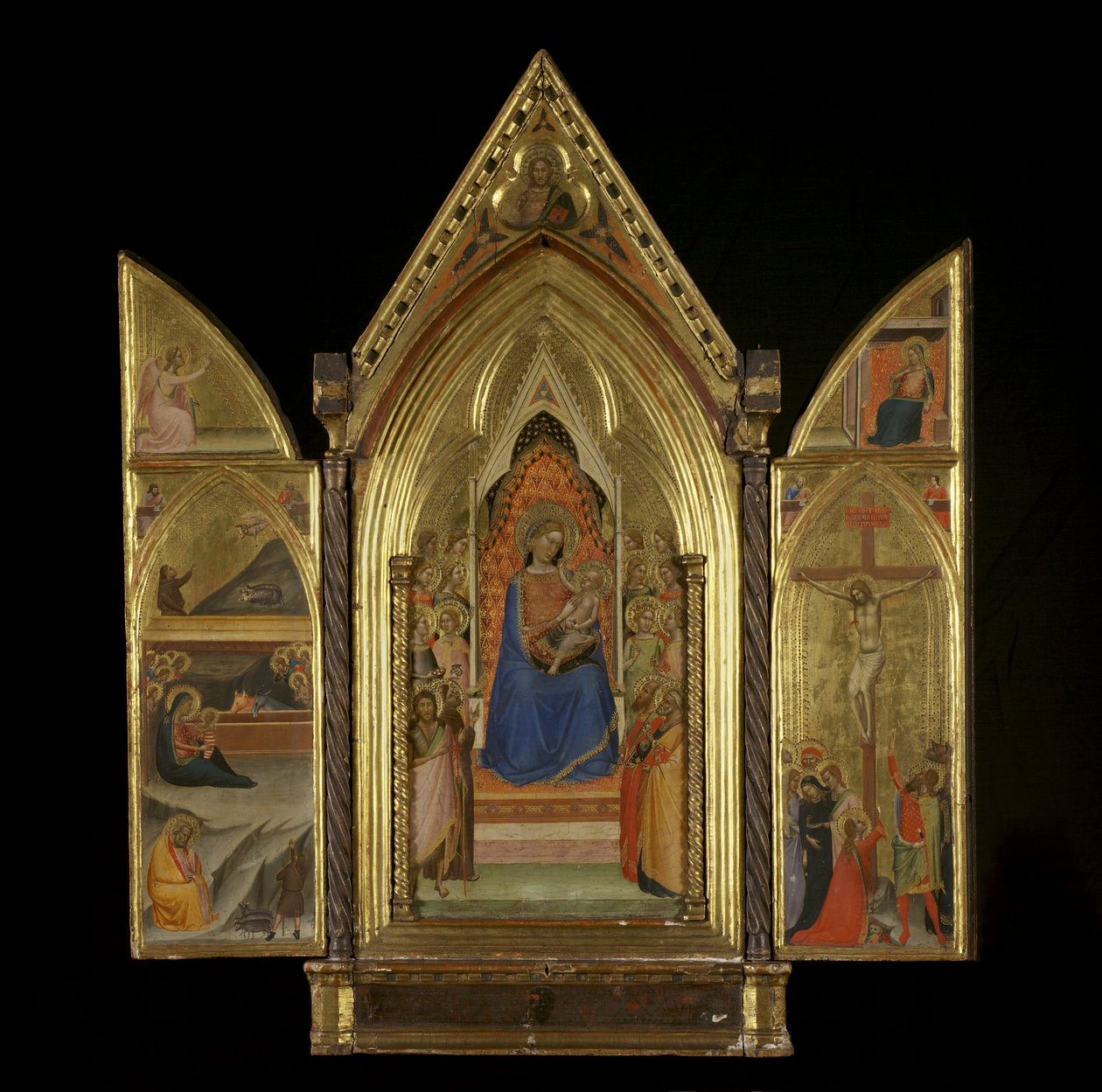 Panna a dítě na trůnu se svatými (střední panel) (recto) od Bernardo Daddi