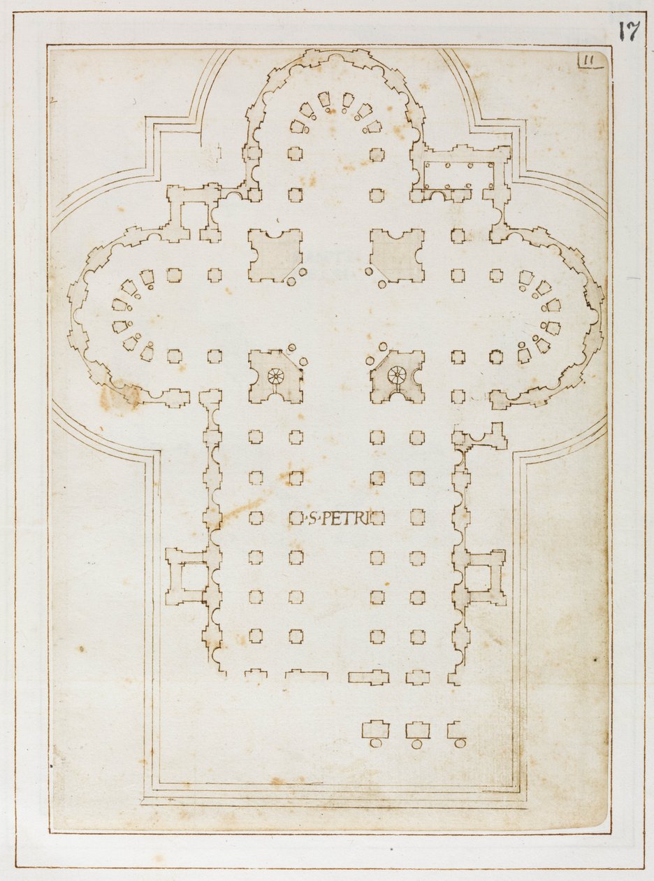 Plán svatého Petra, Codex Coner, 1513-15 (inkoust na papíře) od Bernardo Della Volpaia Bernardo Della Volpaia