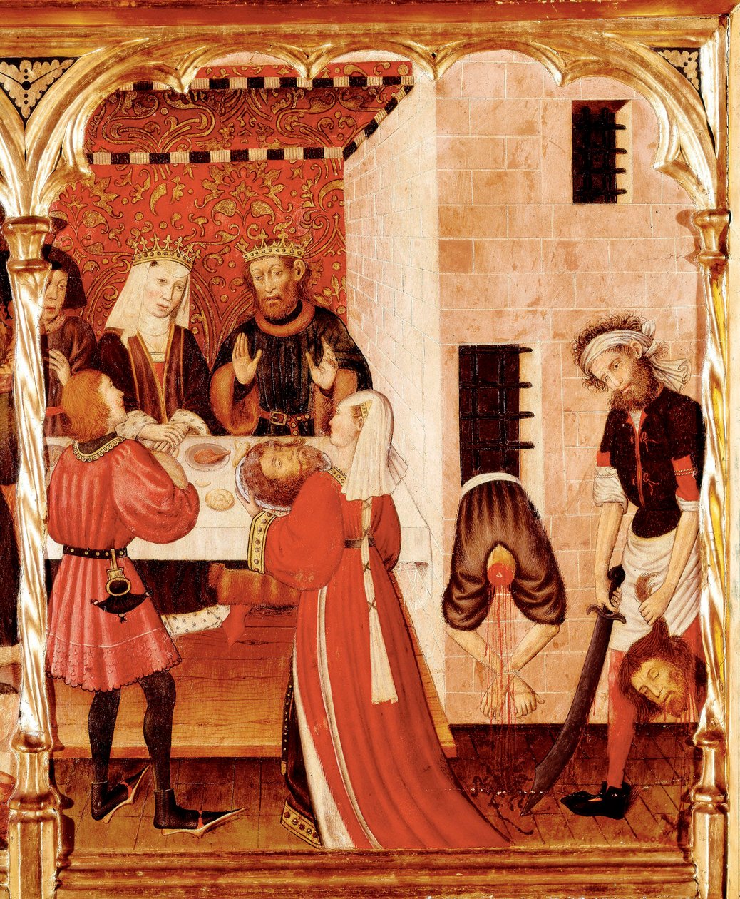 Altarpiece Svatého Jana, detaily představující svatého Jana Křtitele dekapitované od Bernardo Martorell
