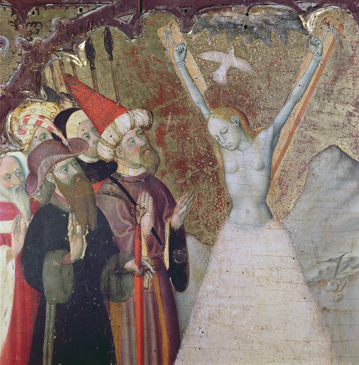 Umučení sv. Eulálie (tempera a plátkové zlato na panelu) (detail) od Bernardo Martorell