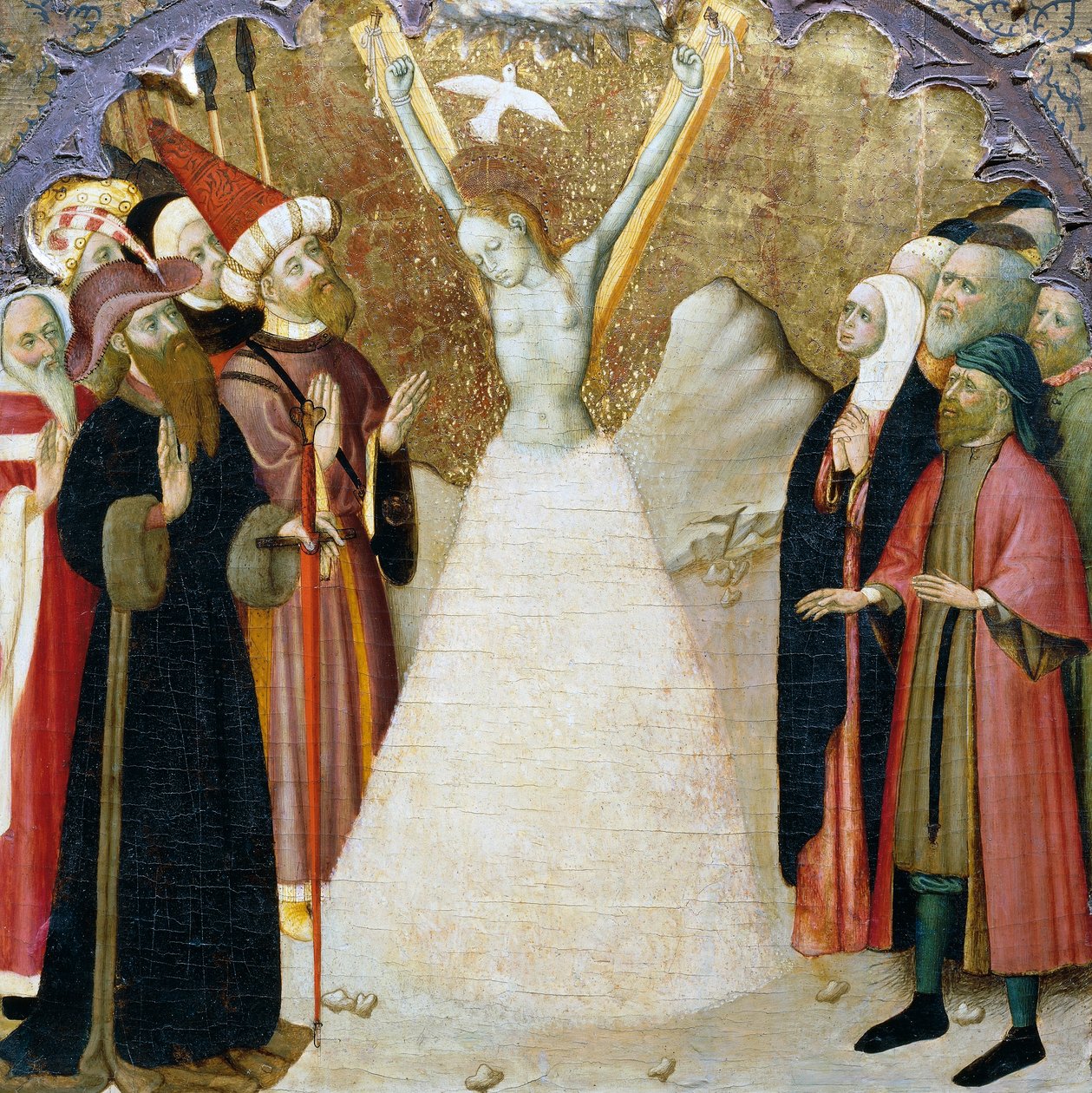 Umučení svaté Eulálie, detail z predely oltářního obrazu z katedrály ve Vicu, autor Bernat Martorell (asi 1400-1452), malba na dřevě. Katalánské gotické umění. od Bernardo Martorell