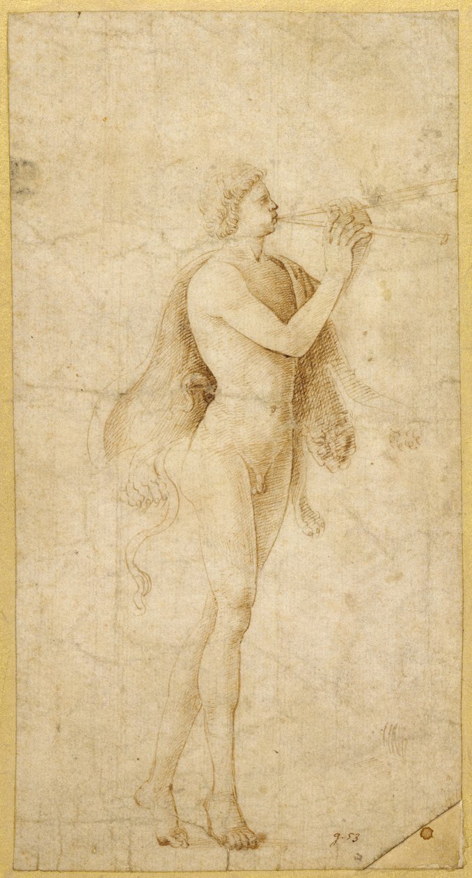 Satyr hrající na Aulose od Bernardo Parentino
