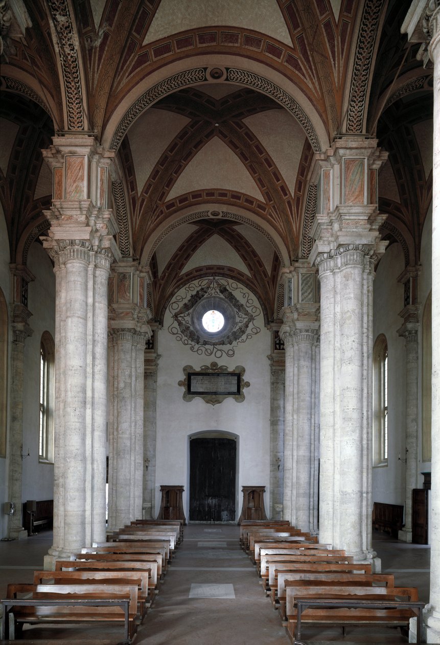 Vnitřní pohled na kostel Pienza od Bernardo Rossellino