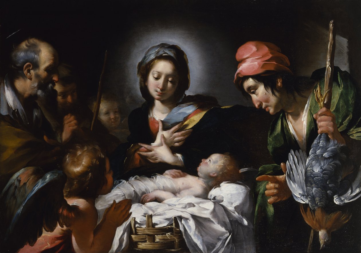 Klanění pastýřů, kolem 1615 (olej na plátně) od Bernardo Strozzi