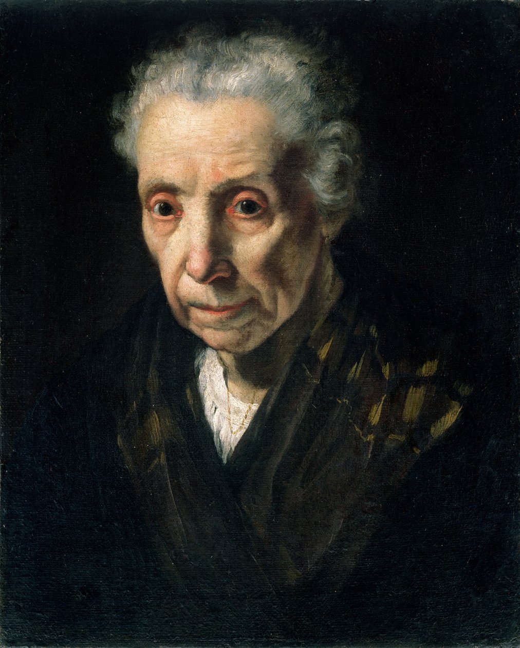 Hlava staré ženy od Bernardo Strozzi
