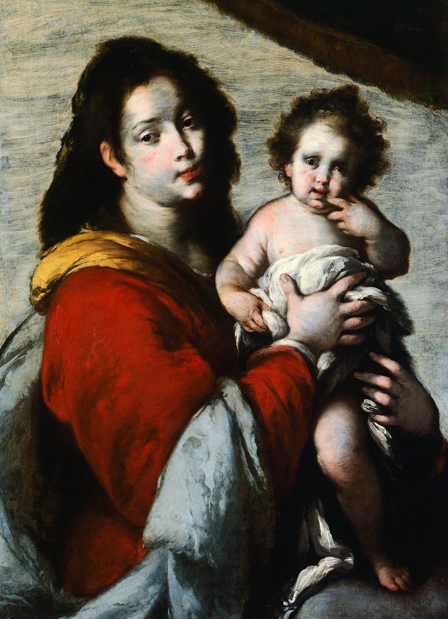 Madonna a dítě od Bernardo Strozzi