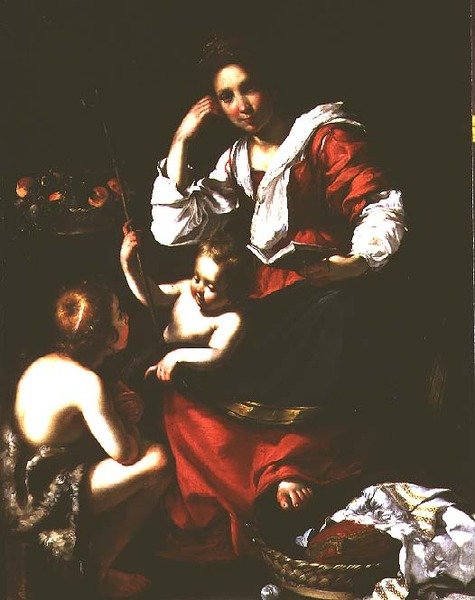 Madona s dítětem s nemluvnětem sv. Jana Křtitele od Bernardo Strozzi