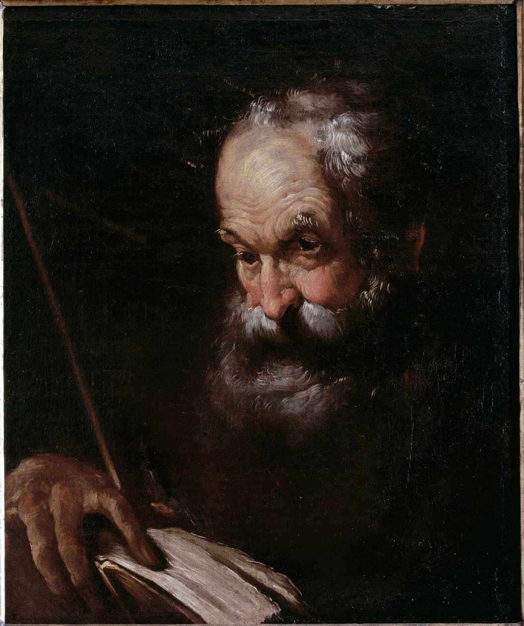 Portrét starého muže s knihou (olej na plátně od Bernardo Strozzi