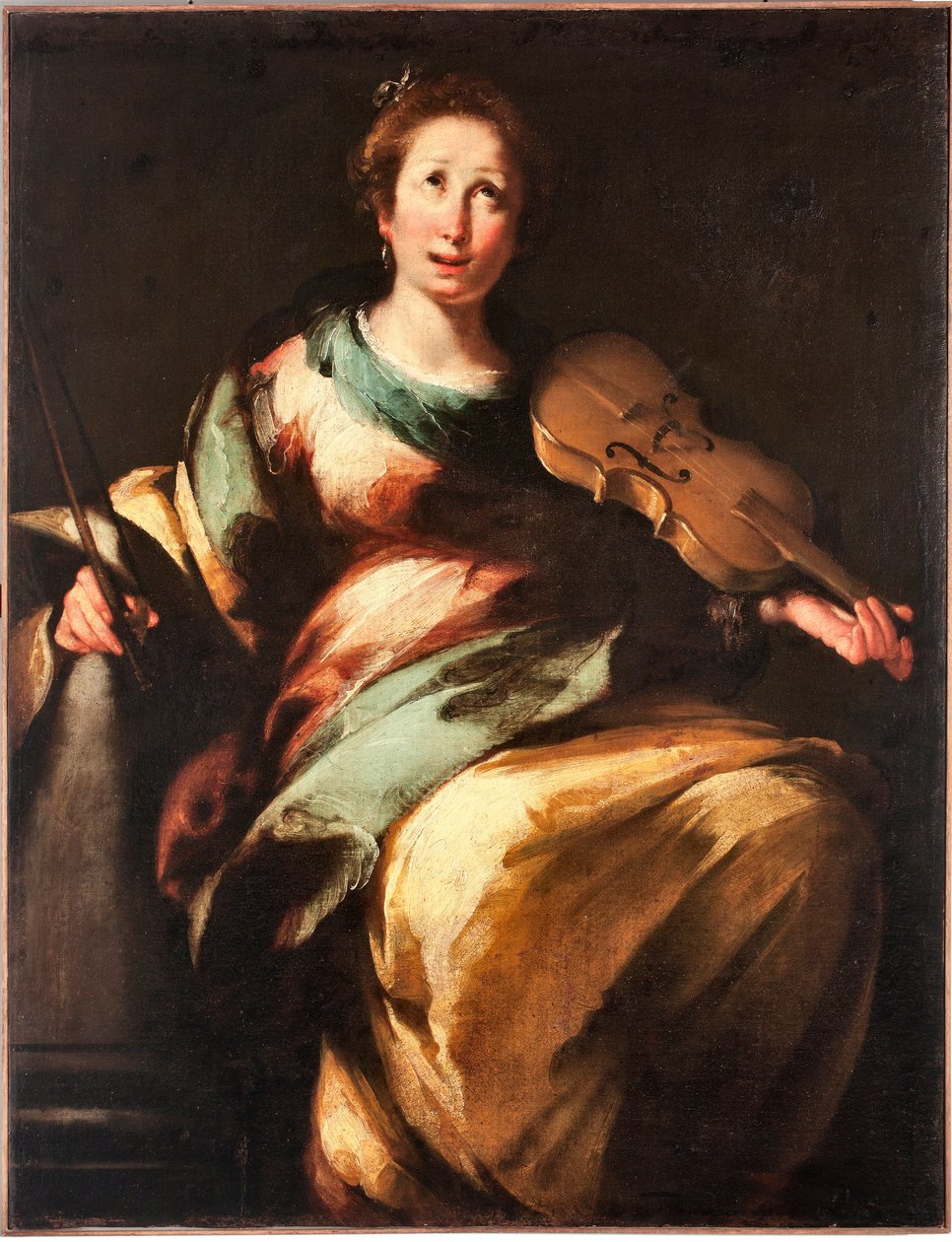 Znázornění svaté Cecílie neboli „“ Allegorie de la Musique“ (Svatá Cecílie neboli alegorie hudby) Obraz Bernarda Strozziho (1581-1644) od Bernardo Strozzi