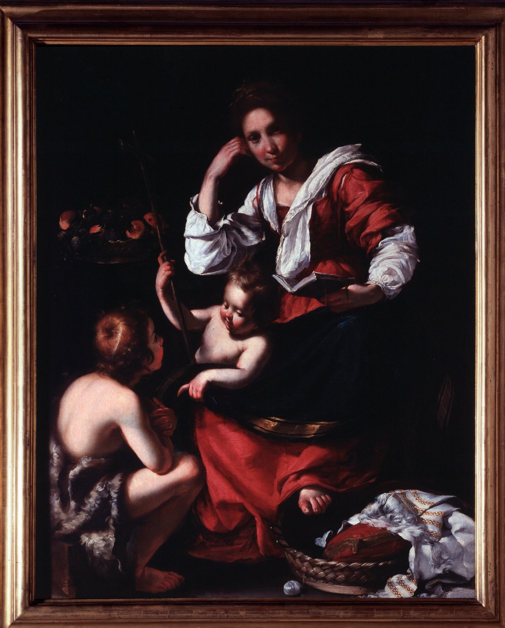 Znázornění Svaté rodiny se svatým Janem Křtitelem (Svatá rodina se sv. Janem Křtitelem) Malba Bernarda Strozziho (1581-1644) Genes, Musei di Strada Nuova (ex Palazzo Rosso) Itálie od Bernardo Strozzi