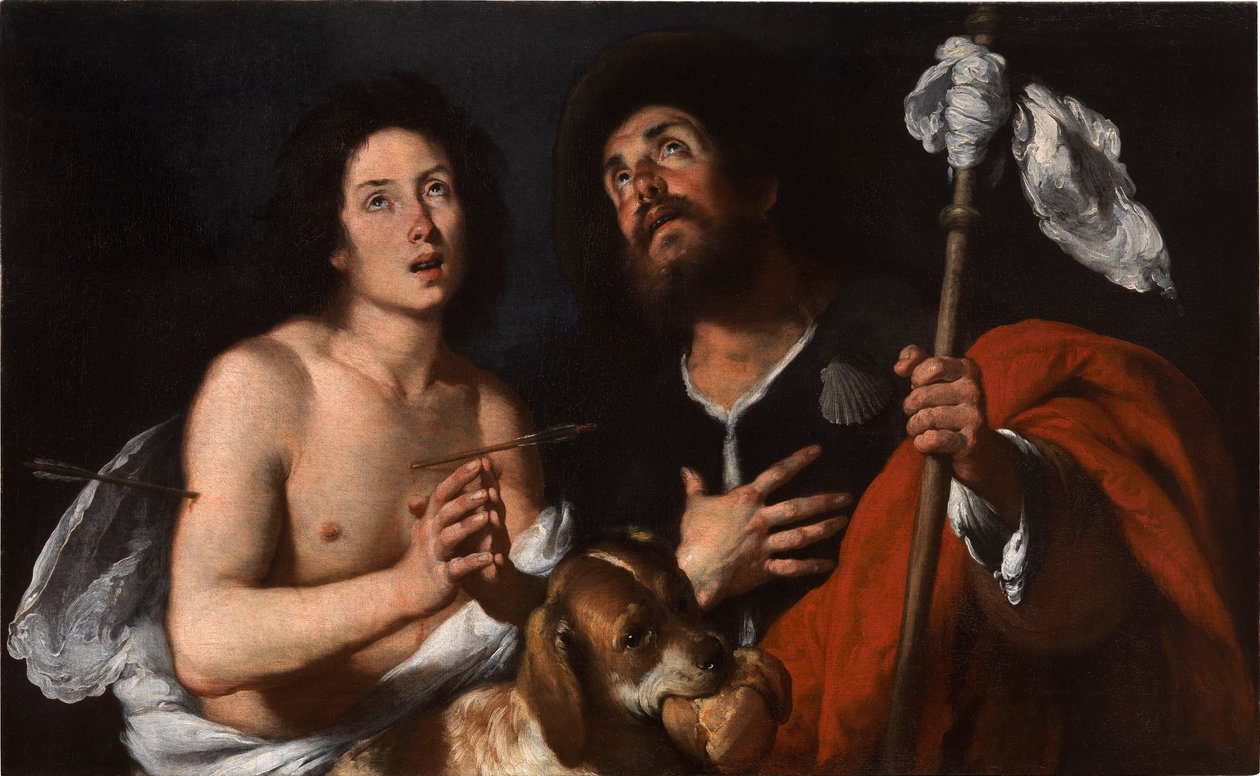 Svatí Roch a Sebastian. od Bernardo Strozzi