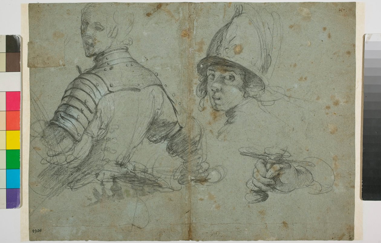 Studie mladého muže v brnění od Bernardo Strozzi
