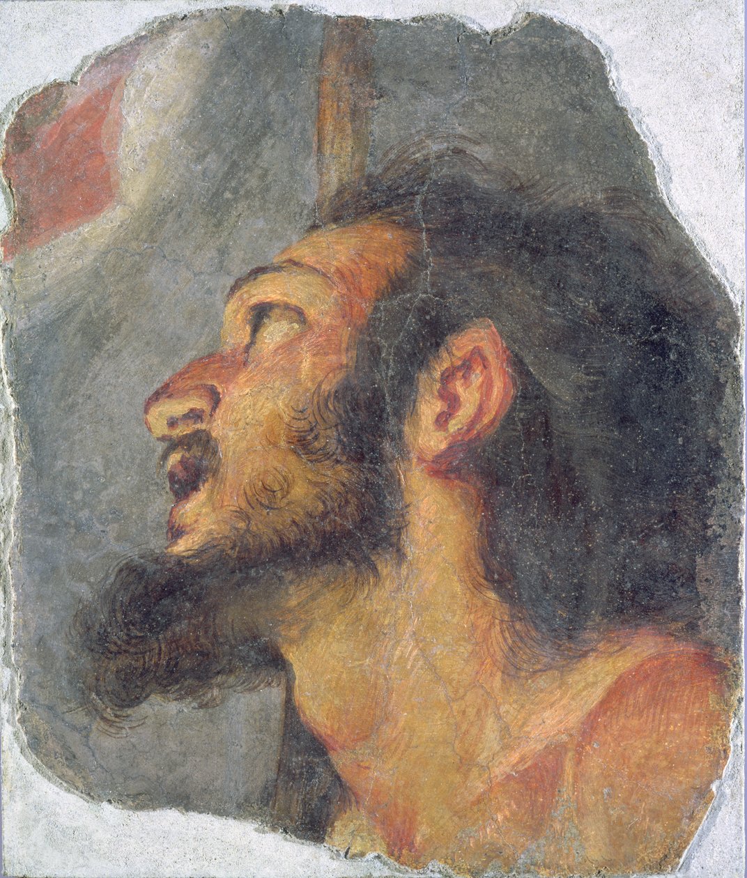 Hlava sv. Jana Křtitele, fragment z fresky od Bernardo Strozzi
