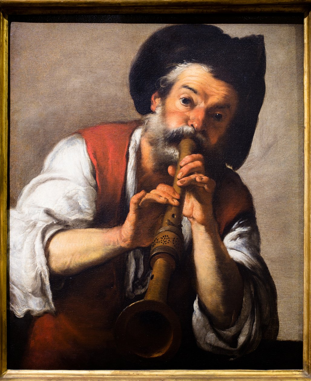 Hráč na píšťaly, asi 1624-1625 (olej na plátně) od Bernardo Strozzi
