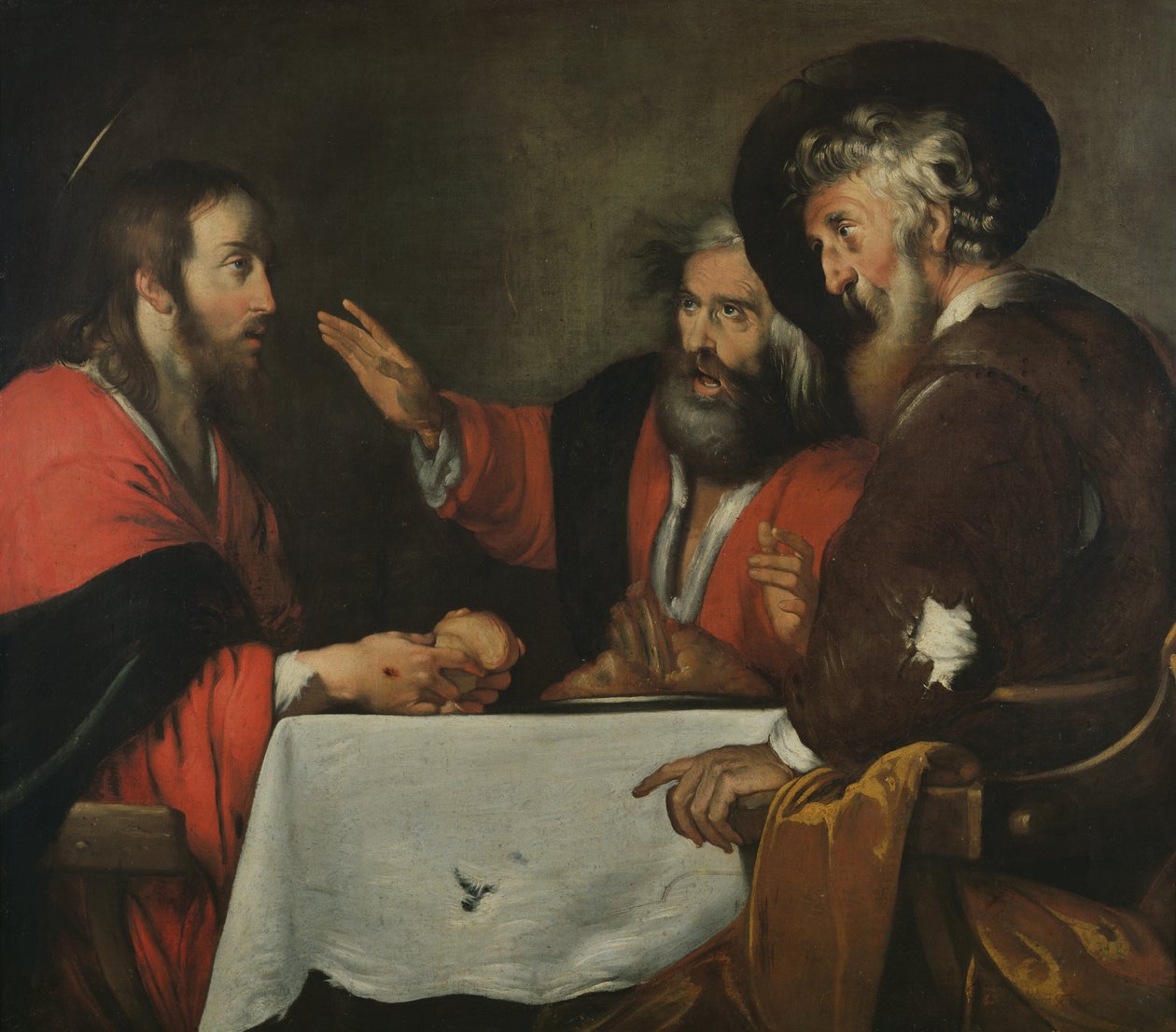 Večeře v Emauzích od Bernardo Strozzi