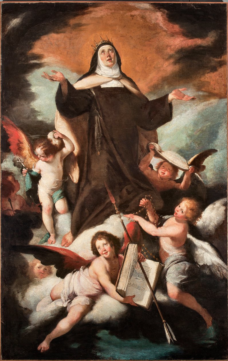 Triumf svaté Terezie od Ježíše neboli Avily (1515-1582), Španělský mystik a karmelitán (Triumf svaté Terezie z Avily) Malba Bernarda Strozziho (1581-1644) 17. století - Genes Musei di Strada Nuova inv n PB 49 od Bernardo Strozzi